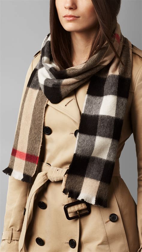 burberry felted cashmere scarf check|authentic Burberry cashmere scarf.